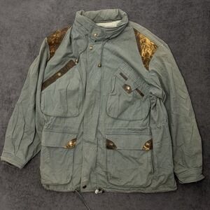 Vintage tequila safari jacket Women's green size 42 XL full zip Hooded pockets
